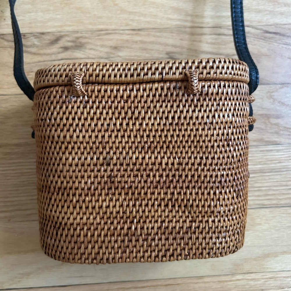 Woven Rattan Crossbody Bag - Brown - Picture 2 of 5